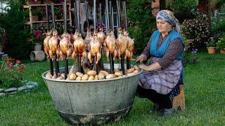 Rustic BBQ Chicken: Cooking on Iron Pipes