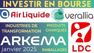 Investir en Bourse - Analyse actions : Industries de transformation (Air Liquide, Arkema, Verallia)