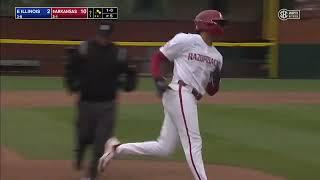 Kendall Diggs forces the Mercy Rule against Eastern Illinois in Game 1 |Arkansas Baseball️