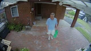 Ring doorbell and cameras Catching nice but nosy neighbor.