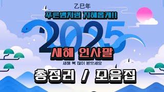 2025년 ( 을사년 / 乙巳年 )새해 인사말 총정리 (모음집 ) .푸른뱀처럼 지혜롭게 !! ( 배경음악 / 피향정 / 연주 : 김상묵 ) 새해 복많이 받으세요.