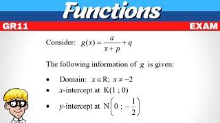 Functions Grade 11 Exam Questions