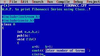 C++ program to print Fibonacci Series using Class | Fibonacci Series Program in C++ using for loop