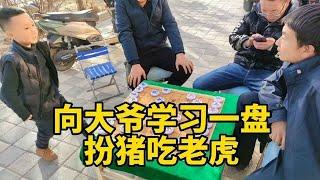 街头象棋，向大爷学习一盘，扮猪吃老虎，大爷直呼太厉害！