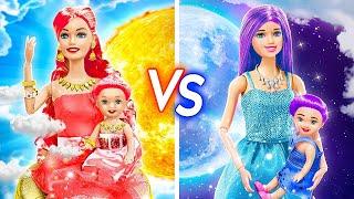  DAY vs NIGHT DOLL MAKEOVER  One Colored Makeover Challenge! by Yay Time! FUN