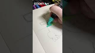 STiCKY Art Logo in 4 Different Styles (Minecraft) With Posca Markers#shorts #art