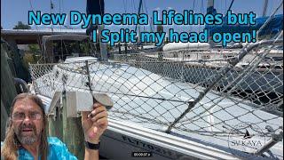 Installing New Dyneema Lifelines, Sailing Kaya EP56