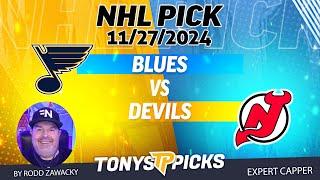 St Louis Blues vs New Jersey Devils  11/27/24 NHL Pick for Bet