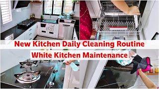New Kitchen Daily Cleaning Routine | White Kitchen Maintenance Tips | Vasanthi Shankar