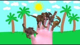 FINGER FAMILY 3D Dinosaurs  T-Rex Dilophosaur - Jurassic World Dinosaurs Nursery Rhymes For Children