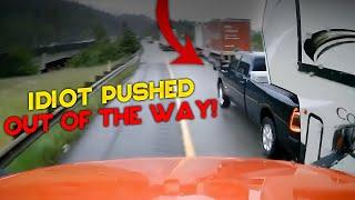 AMERICAN TRUCK DRIVERS DASH CAMERAS | Moron Caused An Accident, Near Collision, Reckless Truck! #204