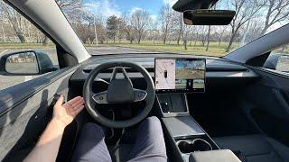 Driving New Tesla Model Y 2025 - No Comment!