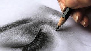 How to Draw Realistic Skin on Face with Graphite Pencils - Wrinkles, Pores, Freckles