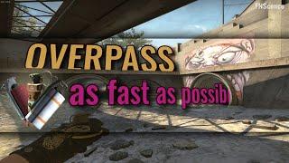 OVERPASS as fast as possible (trickjumps, wallbangs, smokes, one-ways, utility) | CS afap