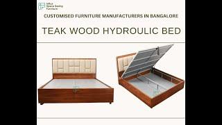 Teak Wood Hydraulic Storage Bed | Influx Space Saving Furniture