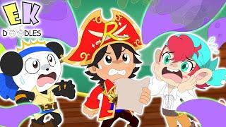 Pirate Ryan battles and hunts for treasure! | Cartoon animation for kids