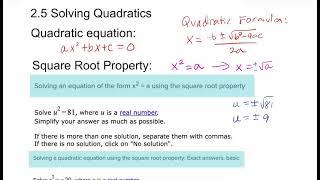 2.5A Solving Quadratics