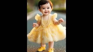 Cute baby modeling #cute #ai#trending #baby#runway #fashion #babymodeling #shorts #frockdesign