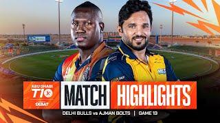 2024 Abu Dhabi T10 I Match 13 Highlights: Delhi Bulls vs Ajman Bolts | Season 8