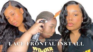 BEGINNER friendly FRONTAL lace install | w/ EBIN Lace Adhesive