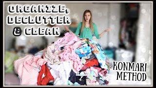 ORGANIZE, DECLUTTER & CLEAN WITH ME! KonMari Method