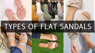 Types of flat sandals for women with name