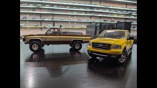 1:18 Diecast Review Unboxing Ford F150 & Fall Guy GMC K-2500 Sierra Grande #review #ford #GMC #model