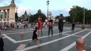 Hosok tere / Hero Square Stilt & Fire Juggler Performers -  Budapest Hungary