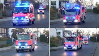 Löschzug + KdoW B-Dienst + RTW + NEF Berufsfeuerwehr Remscheid [Zwei DLK im LZ]