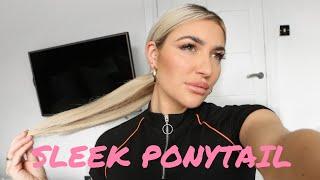 HOW TO : SLEEK LOW PONYTAIL MIDDLE PART WITH HAIR EXTENSIONS |  STEPH BARRON LADYLUX