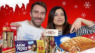 COUPLE TRY BRITISH CHRISTMAS FOODS