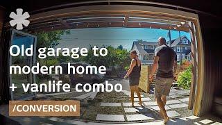 Couple makes garage home + campervan a consistent life combo