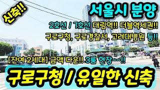 [서울미분양] NO.931 구로구청 인접한 유일한 신축 2호선 7호선 대림역 더블역세권 구로구청 구로경찰서 고려대병원 인접 잔여2세대 급매 [구로동신축아파트] [서울신축아파트]