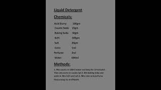 Liquid Detergent Formulation| How to make Liquid Detergent at home #liquiddetergent #householdchores