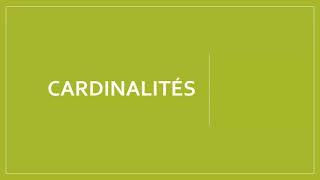 Modèle entité-association - Cardinalités