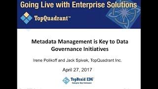 Metadata Management is Key to Data Governance Initiatives