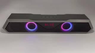 R18D soundbar Bluetooth speaker with RGB light and display screen. New grey surface treatment.