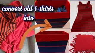 Old T-Shirts reuse idea//3 DIY Clothes Reuse Hacks//D club by Diya