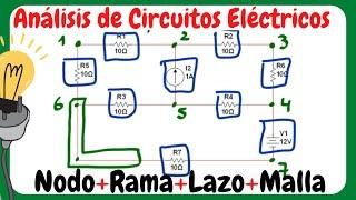  Teoría básica de circuitos + Nodos, Ramas, Lazos y Mallas