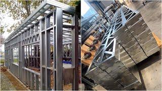 Light gauge steel frame building system with lightweight concrete insulation