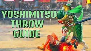 Yoshimitsu Throw Guide. 50/50 mixups and followups.