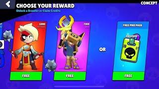 FREE FINX OR PRO PASS UPDATE GIFTS NEW UPDATE | BRAWL STARS REWARDS