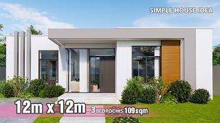 Simple House Design idea | 12 x12 Meters 3Bedrooms | 109sqm Home tour