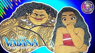 DISNEY PRINCESS MOANA AND MAUI COLORING BOOK PAGES - COMMENT COLORIER ET DESSINER PRINCESSE VAIANA