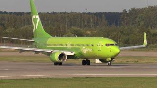 Departure two planes Boeing 737-800 S7 Airlines from Domodedovo airport.