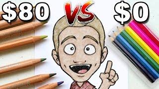 $80 Vs. $0 Colored Pencils - EXPENSIVE Vs. CHEAP Comparison!