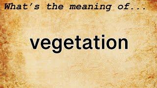 Vegetation Meaning : Definition of Vegetation