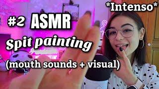 ASMR SPIT PAINTING#2 Limpio y toco tu cara! (Mouth sounds+Visual) ASMR español para dormir-Pandasmr