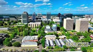 Rising Downtown Sacramento 4K Drone