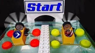 The Incredible Marble Race with water - with motorized boat and relay marbles